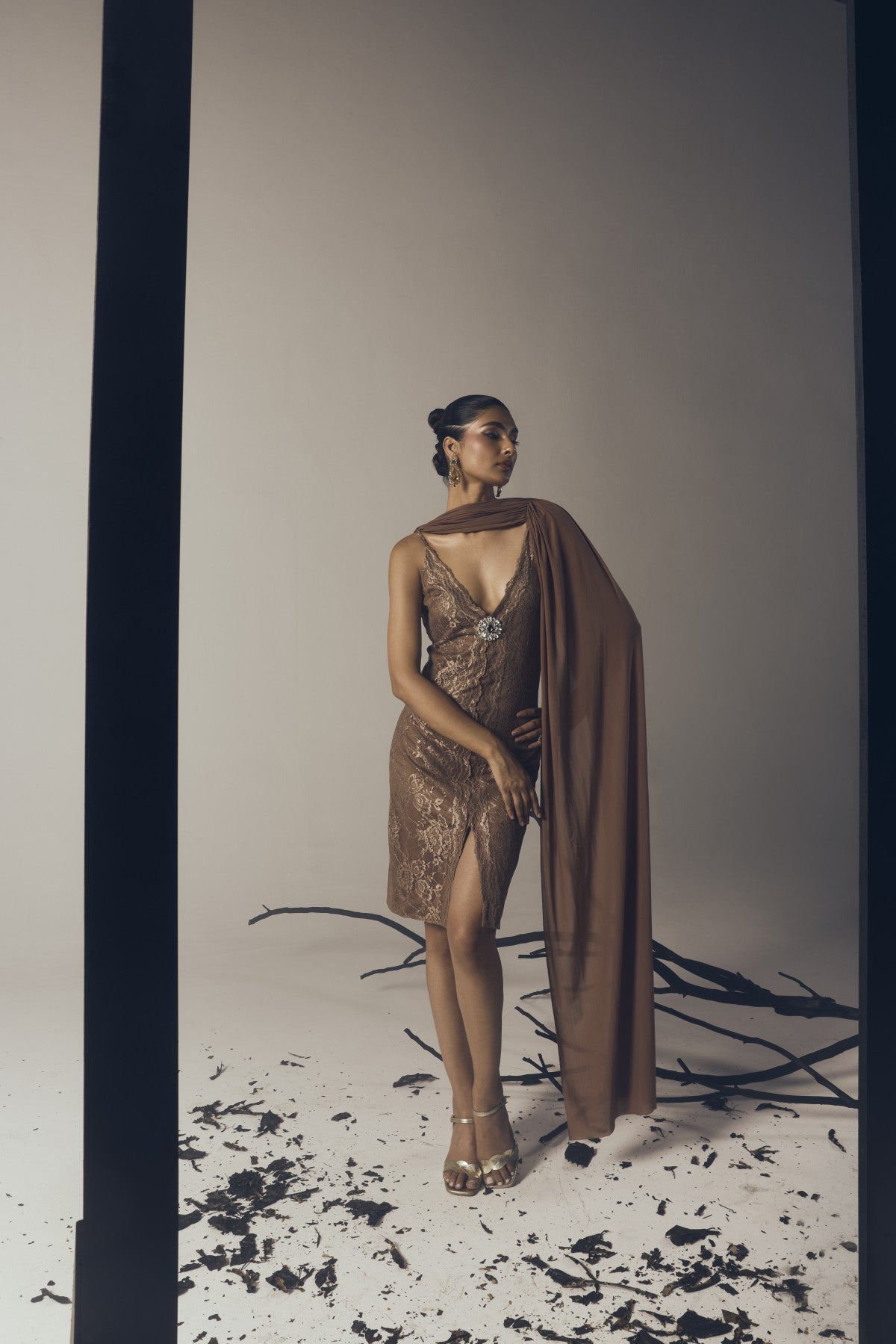 MOLTEN CHOCOLATE LACE DRESS