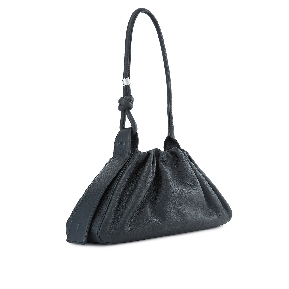 TINA BAGUETTE PEBBLE RUCHED BLACK