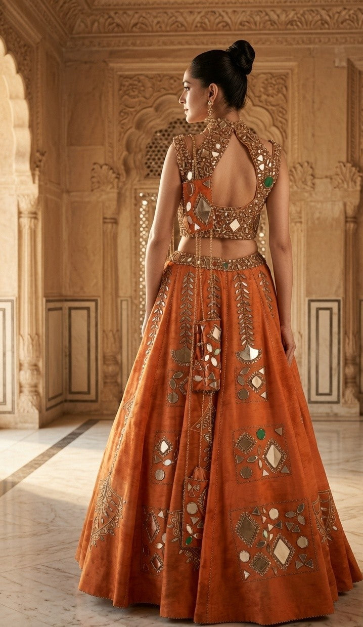 Tie and Dye Lehenga Blouse and Dupatta