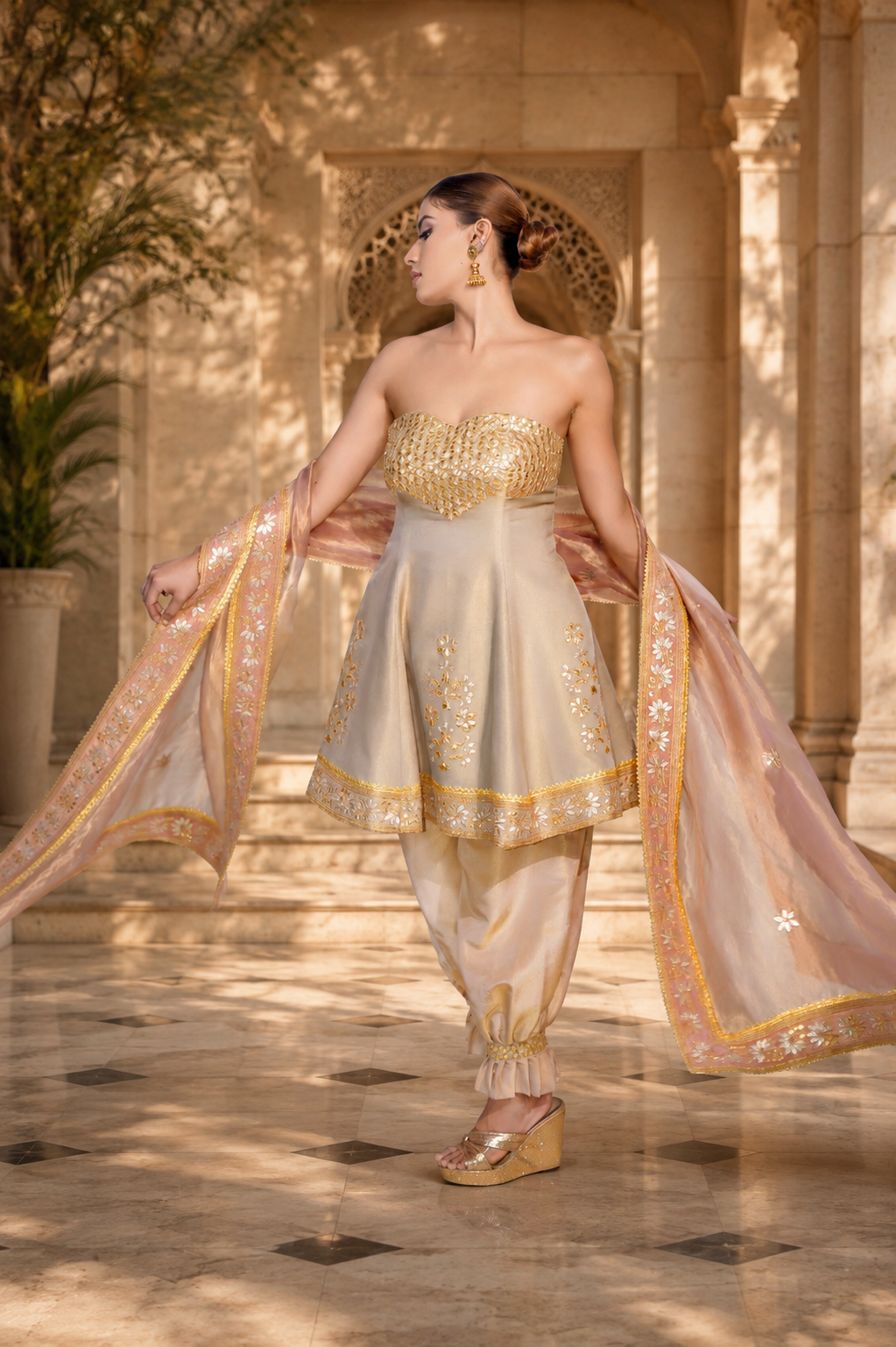 Tube Shirt with Pakistani Salwar