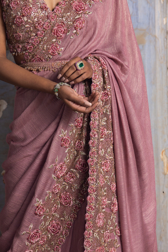 Rose 3D Work Saree