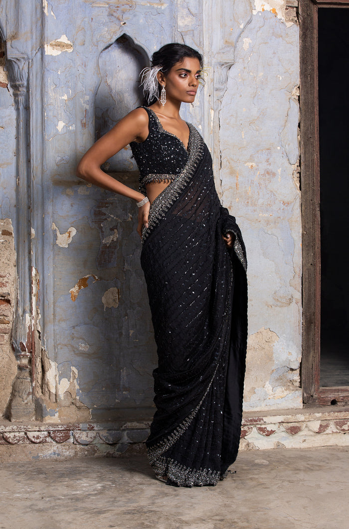 Black Organza Saree