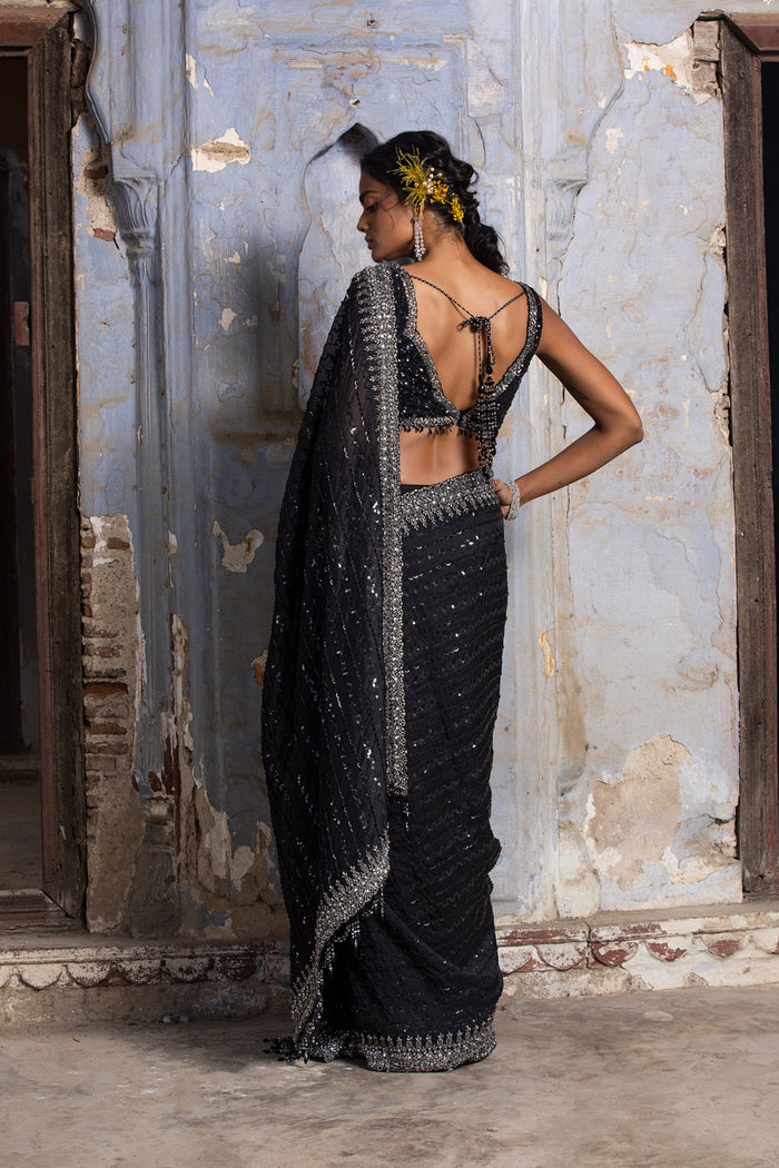 Black Organza Saree