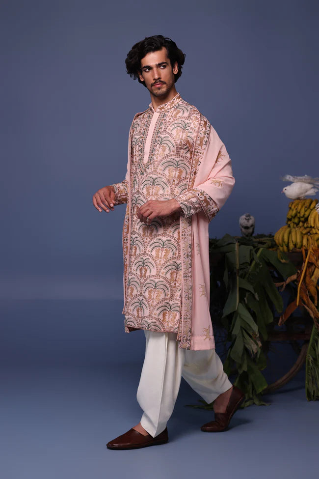 Avik Cheetah Pink Kurta Set