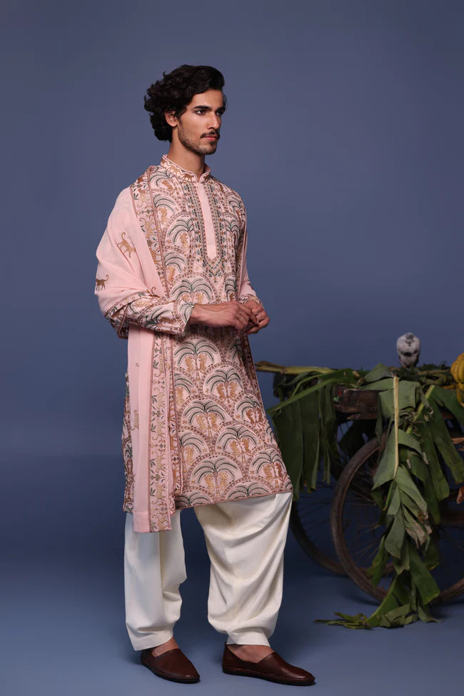 Avik Cheetah Pink Kurta Set