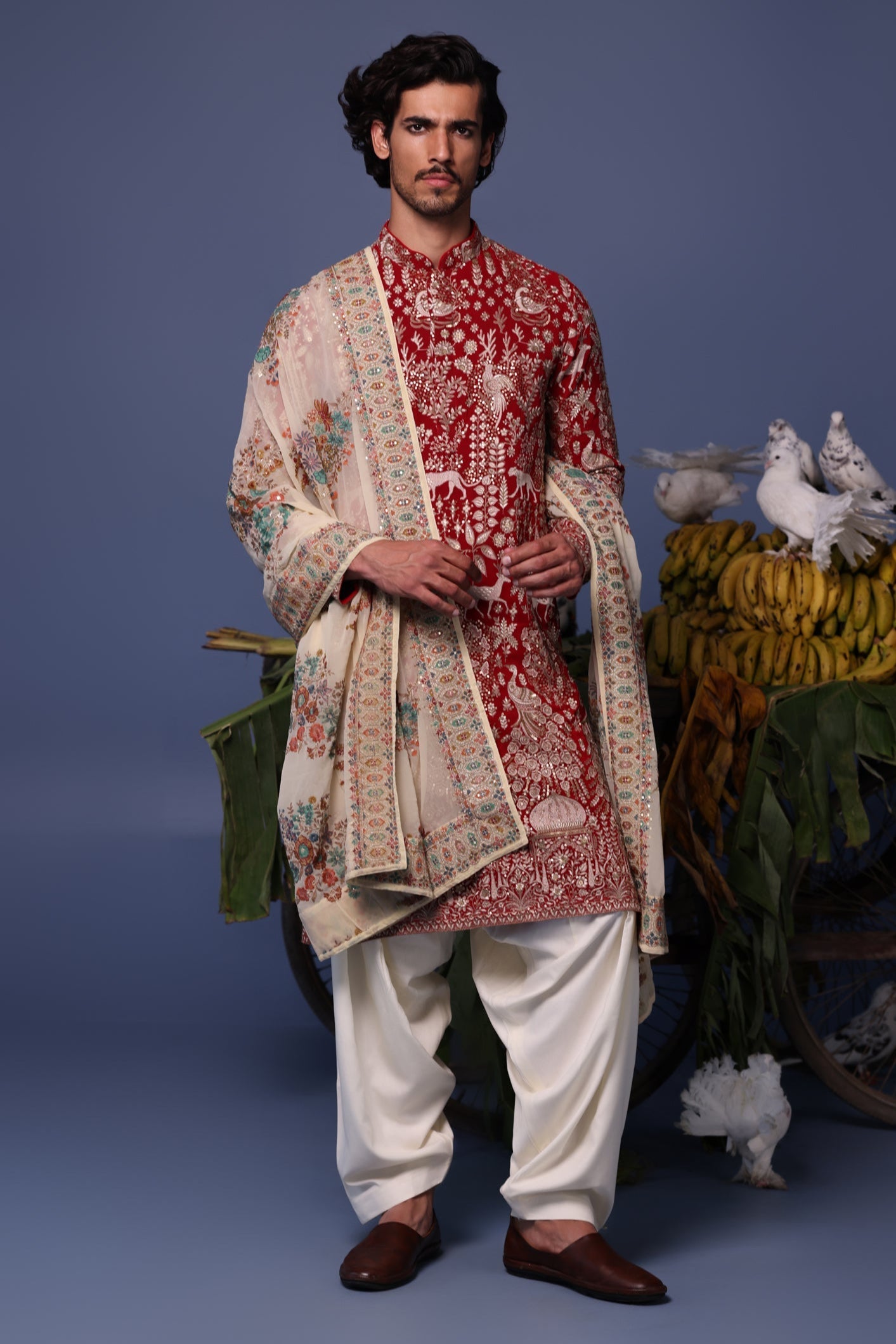 Nazm Maroon Kurta Set