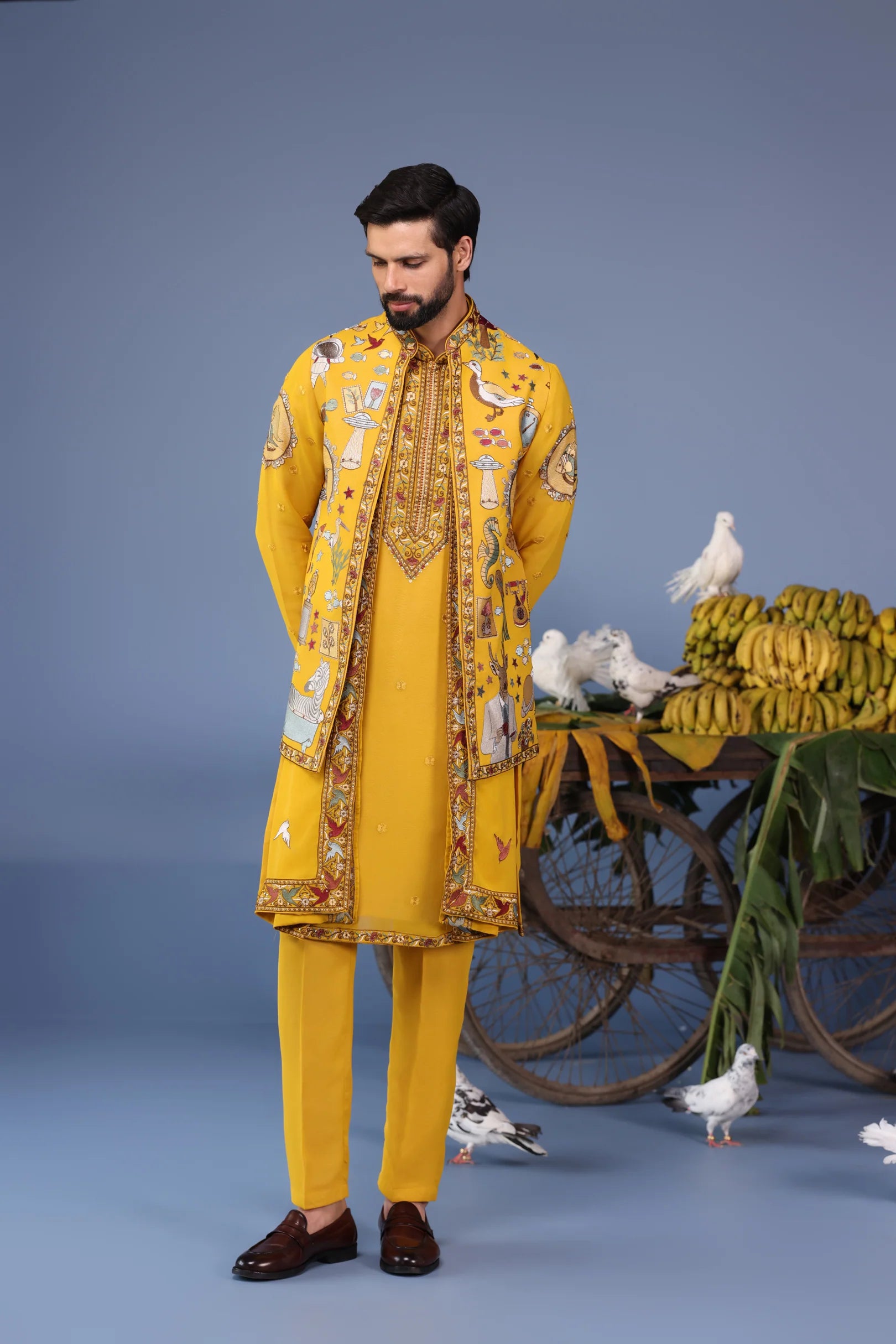 Kainaat Haldi Kurta Jacket Set