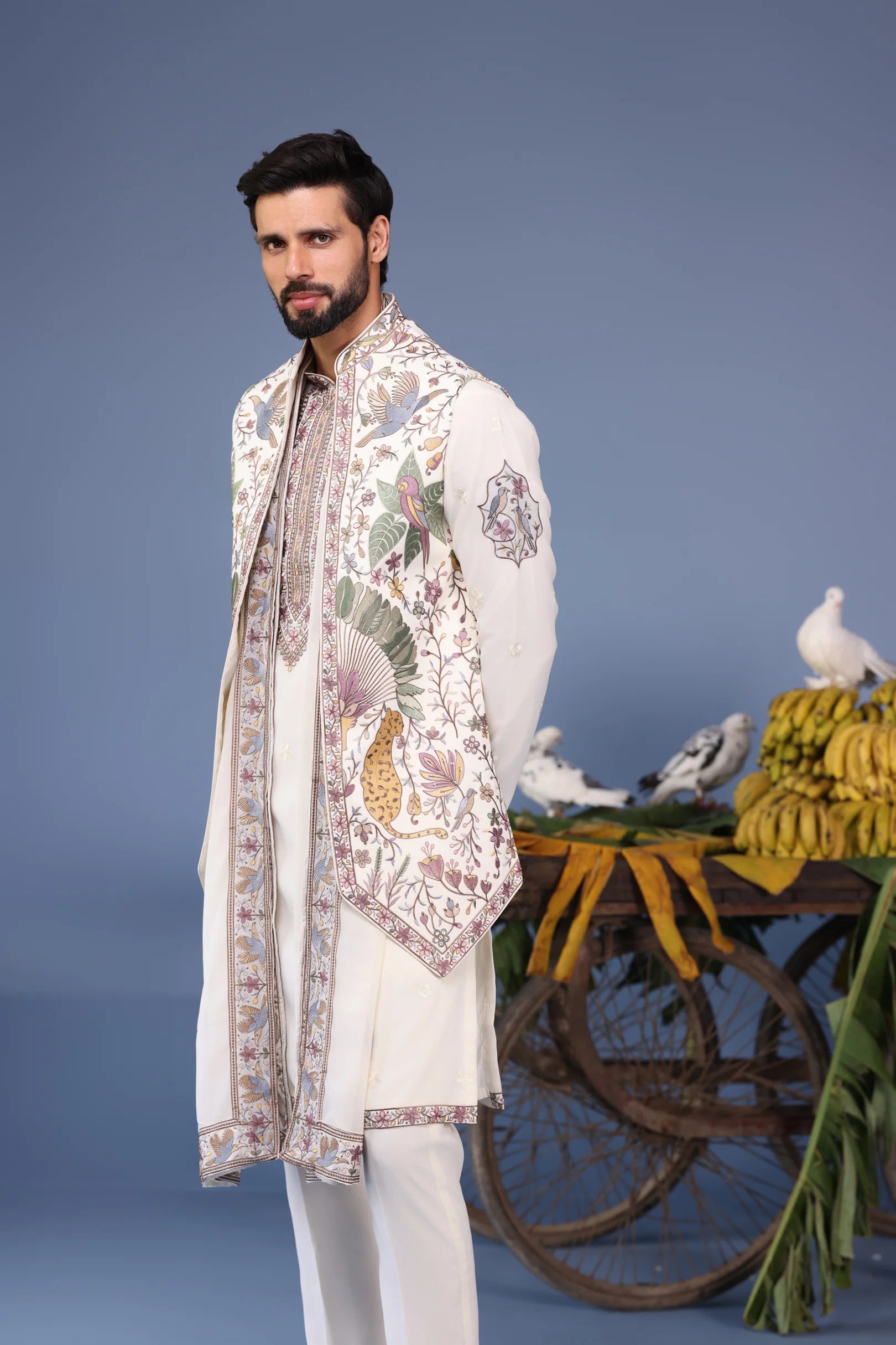 Asim Wild Grace Ivory Kurta Jacket Set