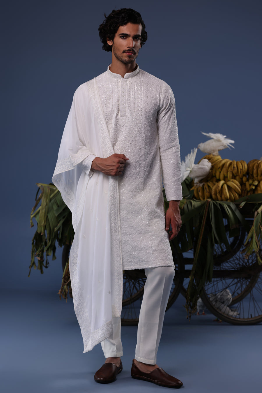 Hamza Ivory Kurta Set