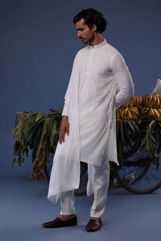 Hamza Ivory Kurta Set
