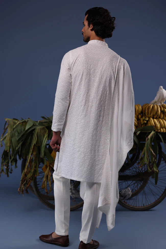 Hamza Ivory Kurta Set