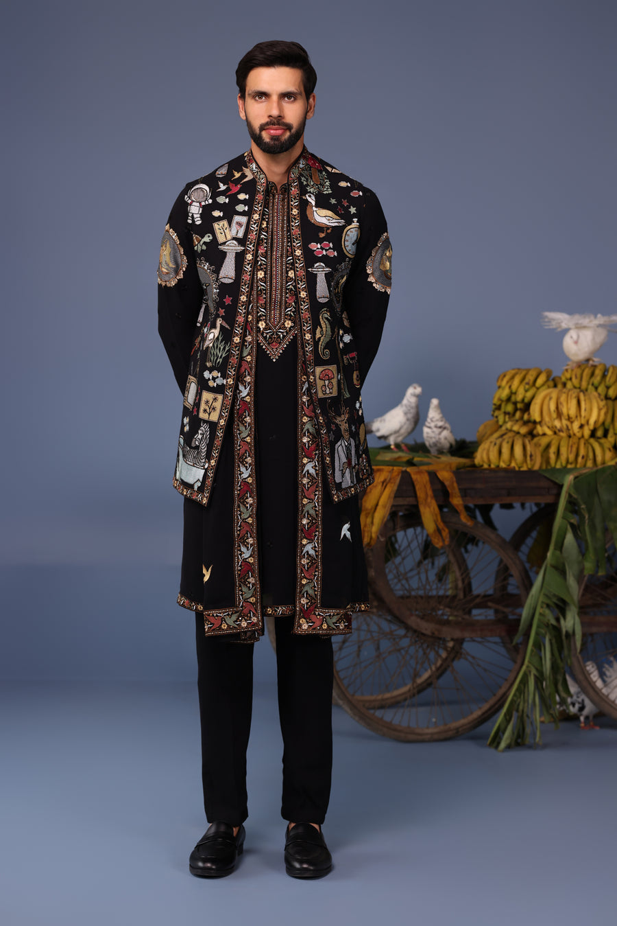 Kainaat Black Kurta Jacket Set
