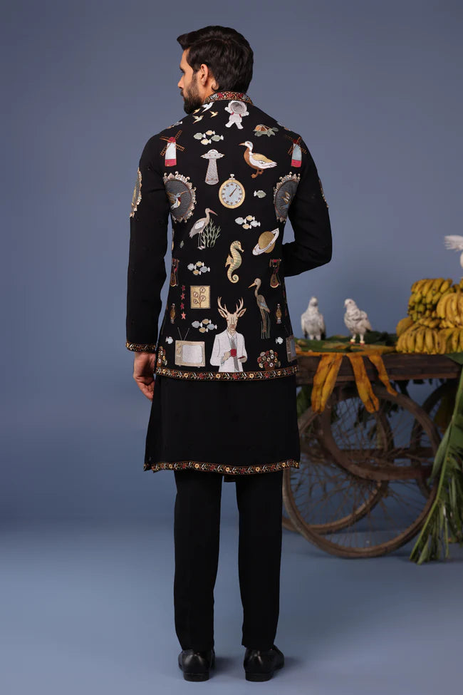 Kainaat Black Kurta Jacket Set