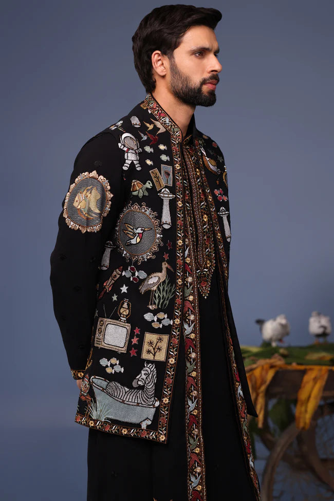 Kainaat Black Kurta Jacket Set
