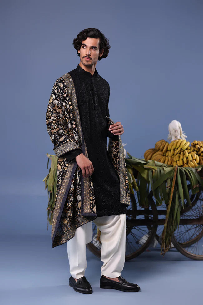 Kashif Black Kurta Set
