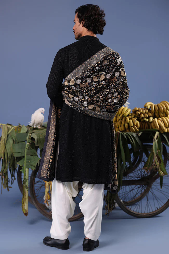 Kashif Black Kurta Set