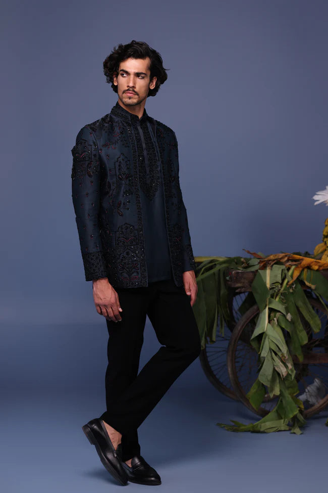 Kush Navy Blue Jodhpuri Set