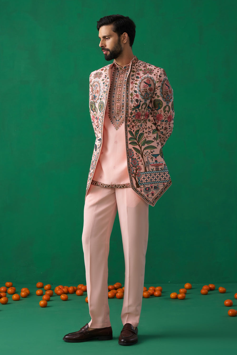 FOUNTAIN PINK JODHPURI SET