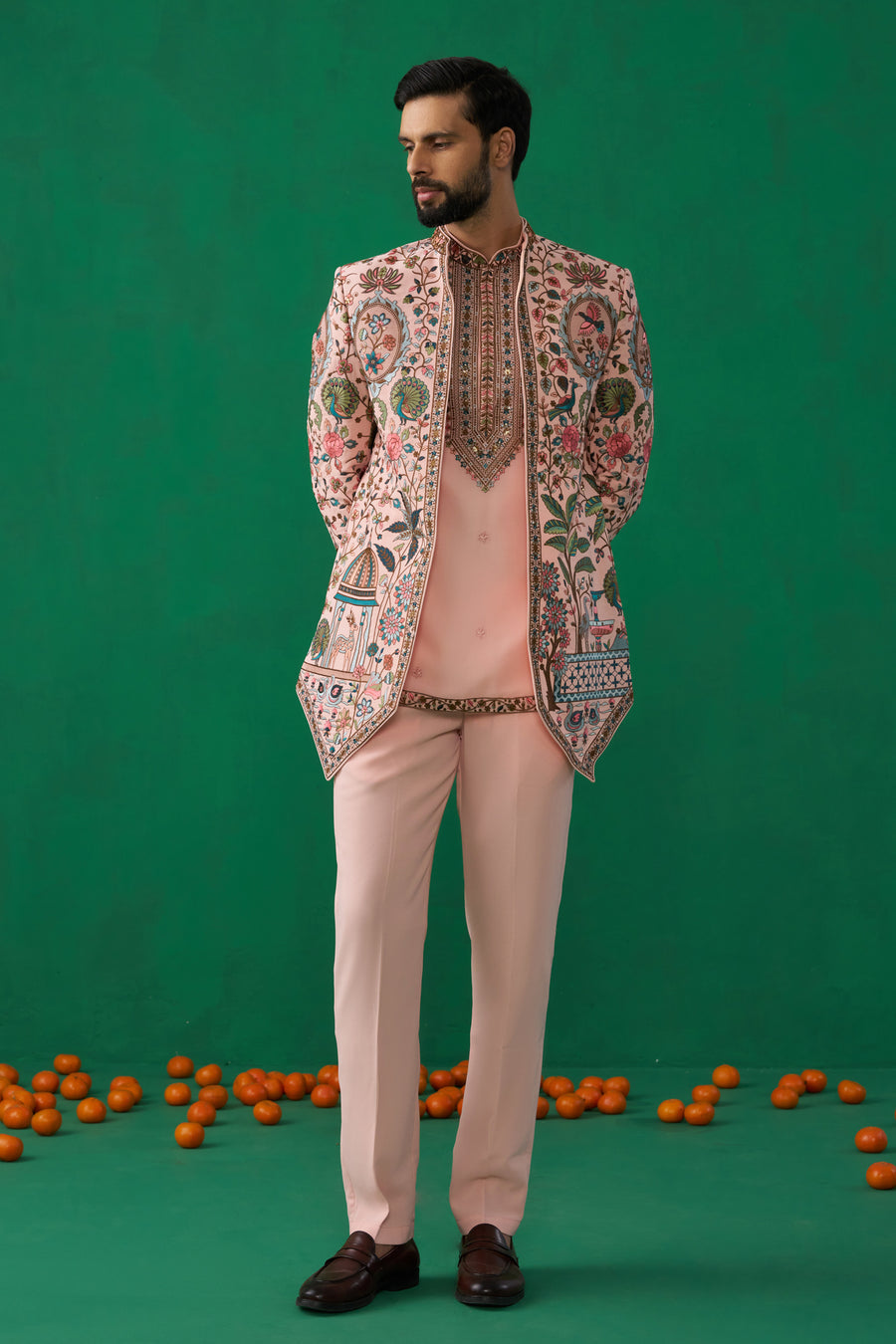 FOUNTAIN PINK JODHPURI SET