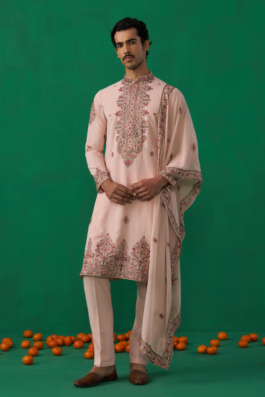 MOTIF PINK KURTA SET