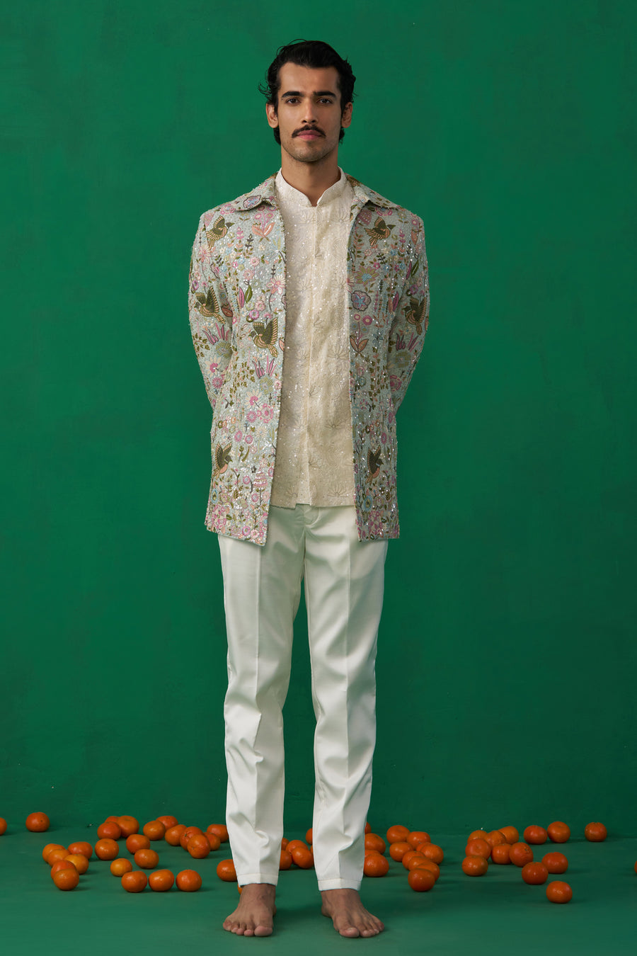 Phoolpankh Skyblue Jodhpuri Set