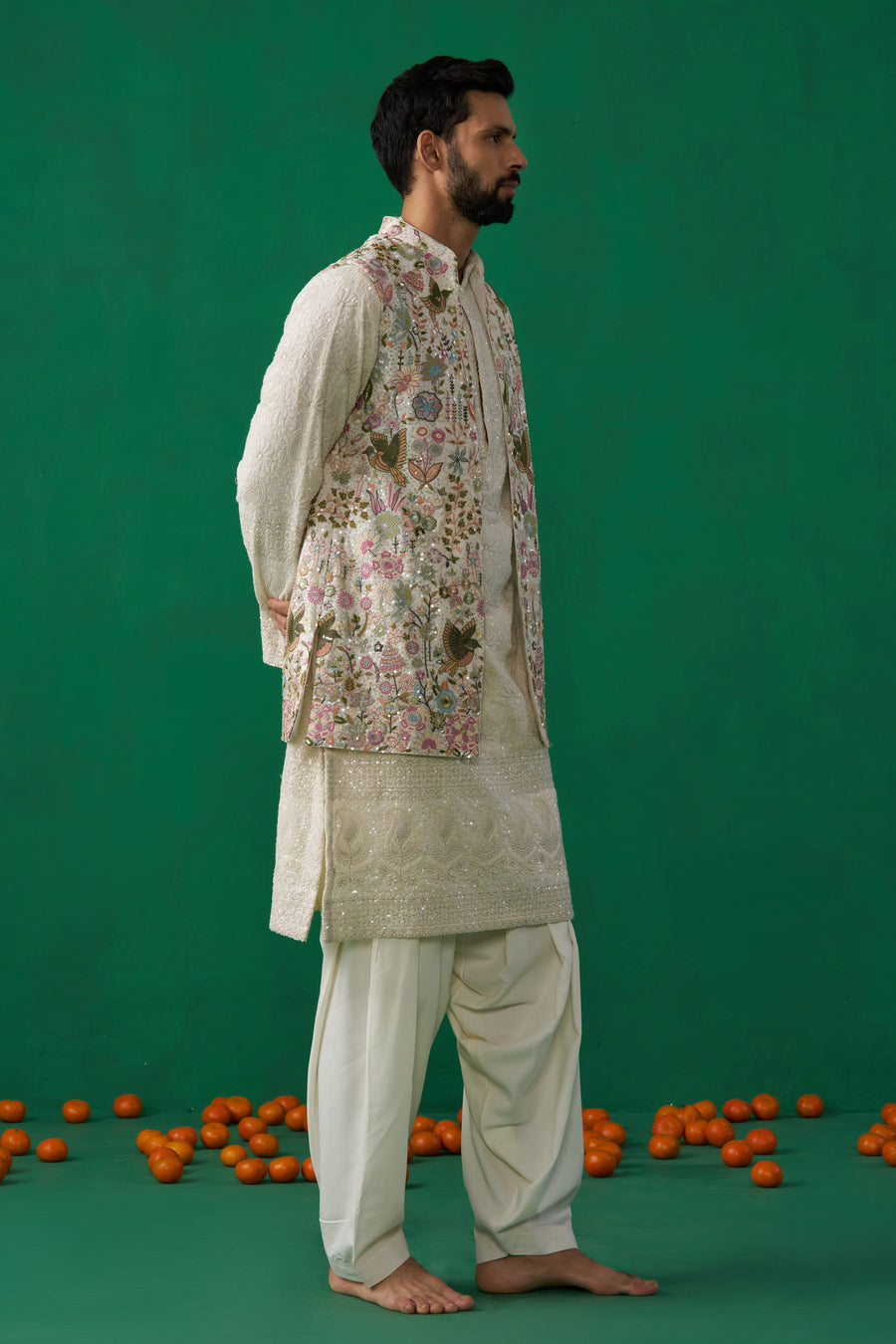 PHOOLPANKH IVORY KURTA JACKET SET