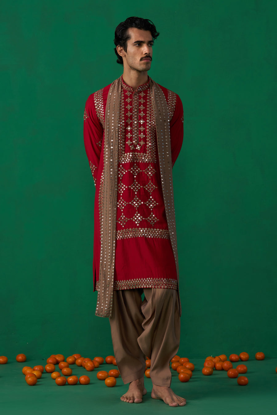 DARPAN RED KURTA SET
