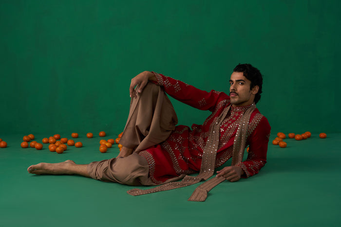 DARPAN RED KURTA SET