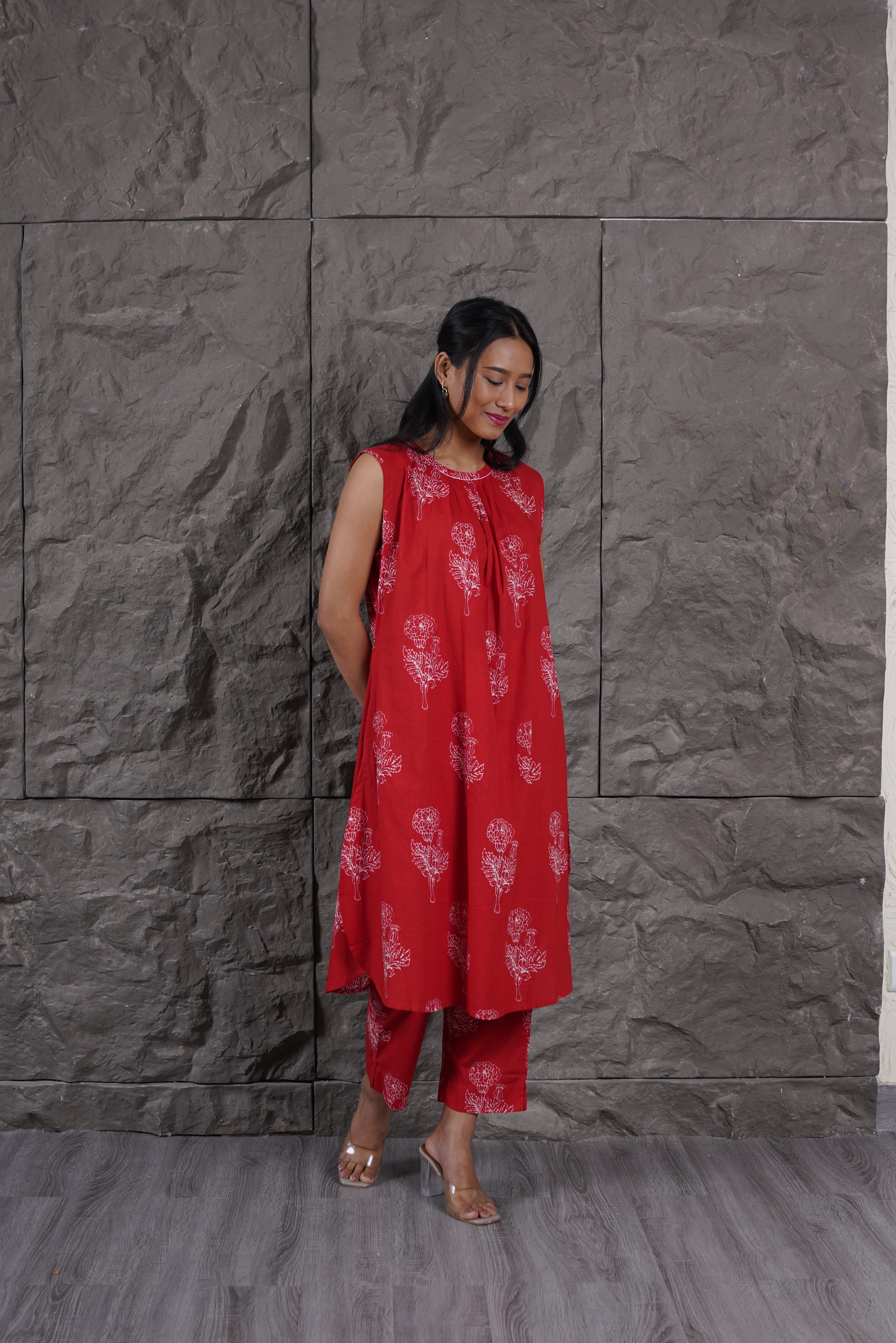 Rose Noir Red Kurta Set (Set of 2)