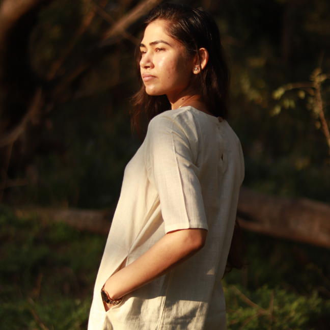 Vilambhit – Classic Long Kurta for Women | Naturally Dyed | Organic Cotton