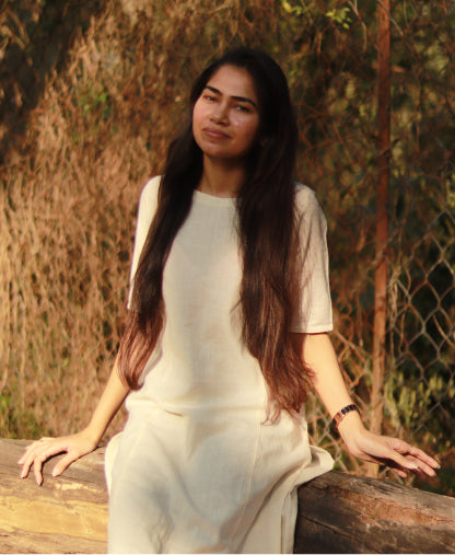 Vilambhit – Classic Long Kurta for Women | Naturally Dyed | Organic Cotton