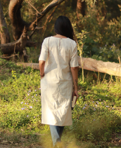 Vilambhit – Classic Long Kurta for Women | Naturally Dyed | Organic Cotton