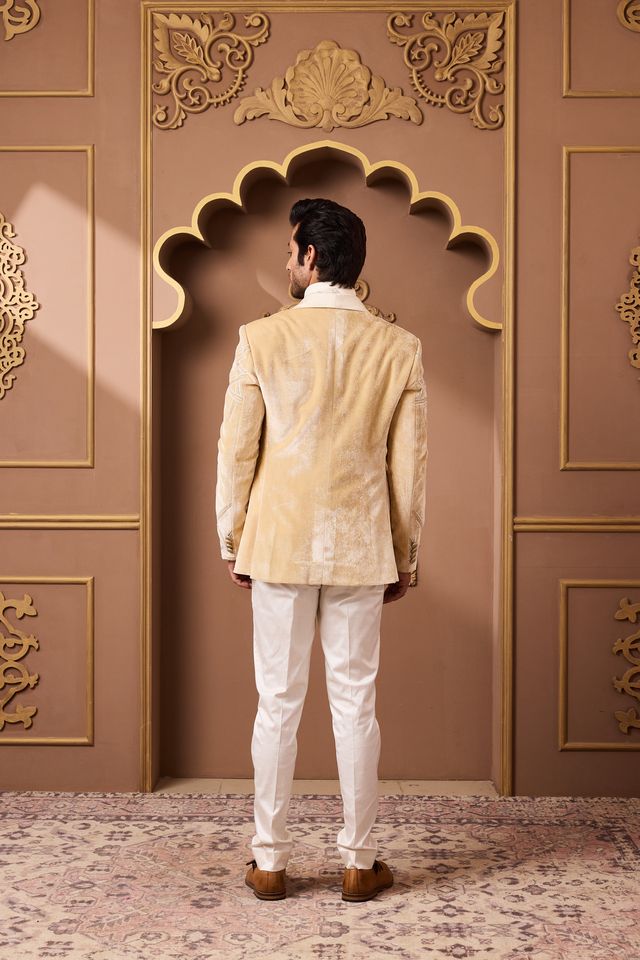 Gold Tuxedo Jacket With Pant