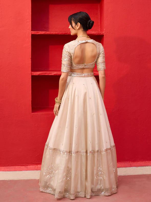 KLIANTHA GOLD TISSUE LEHENGA SET