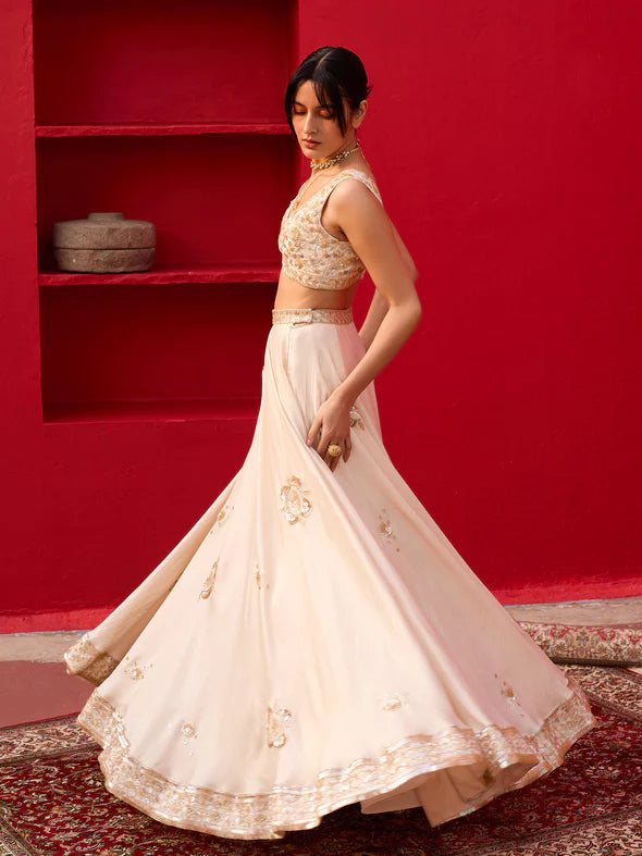 VANILLA GOLD LEHENGA SET