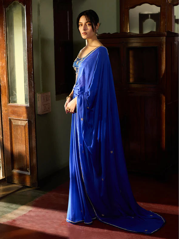 THE COBALT MIRAGE SAREE SET