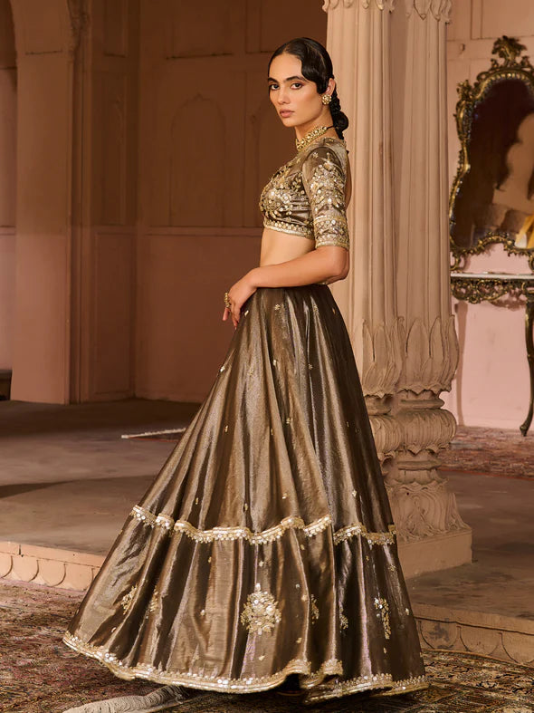 Ember Tissue Lehenga Set