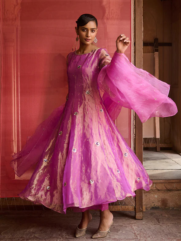 Deep Lavender Aura Tissue Suit Set