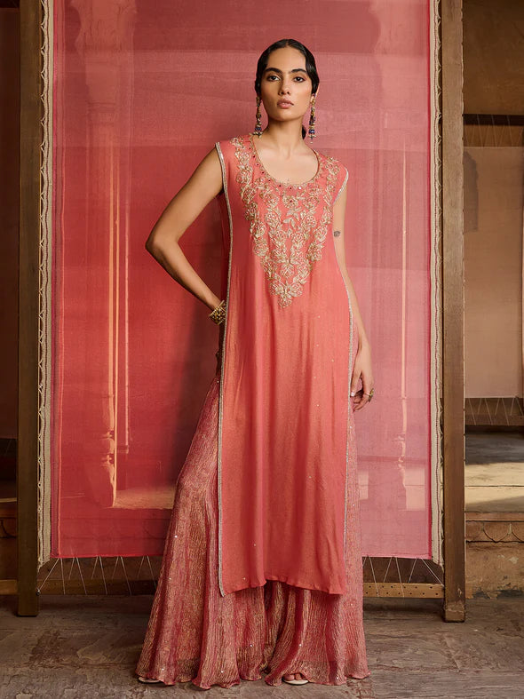 Lumina Coral Kurta Set