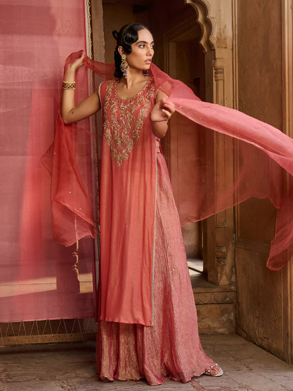 Lumina Coral Kurta Set