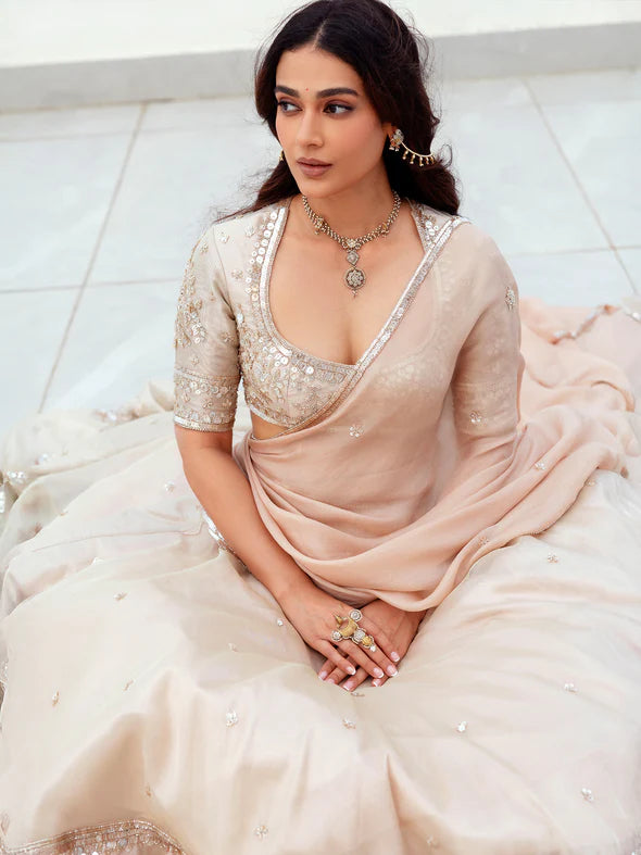 KLIANTHA GOLD TISSUE LEHENGA SET