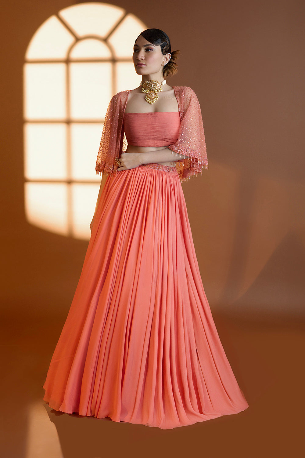 Aurora Cape Lehenga