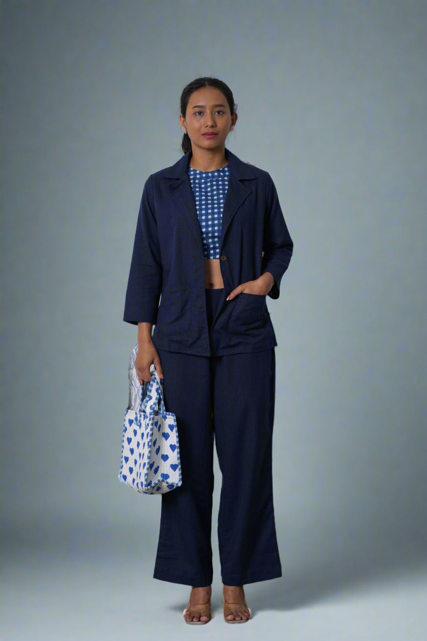 Royal Blue Blazer Coord Set (Set of 3)