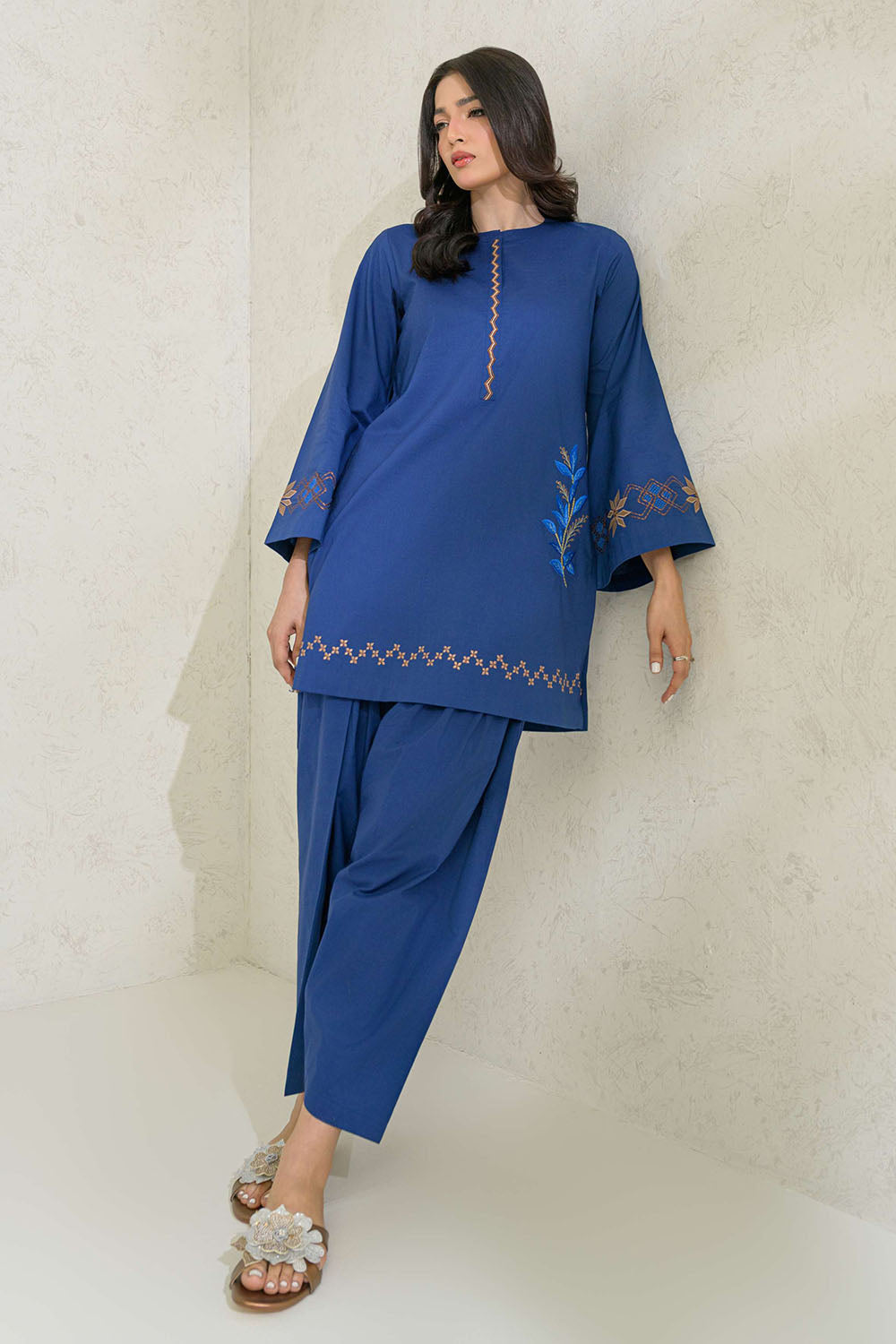 Blue Embroidered  Co-Ord Sets