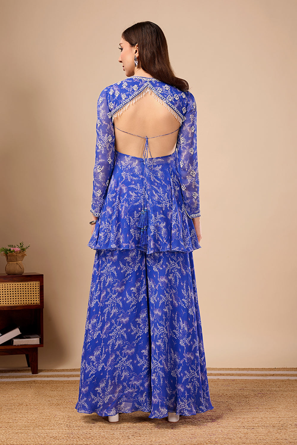 Dori Azure Peplum- Palazo Set
