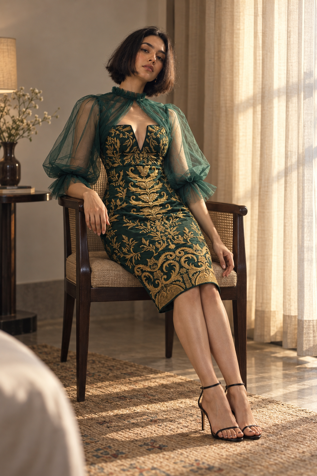 Verdelle Zardozi Couture Dress - image 6