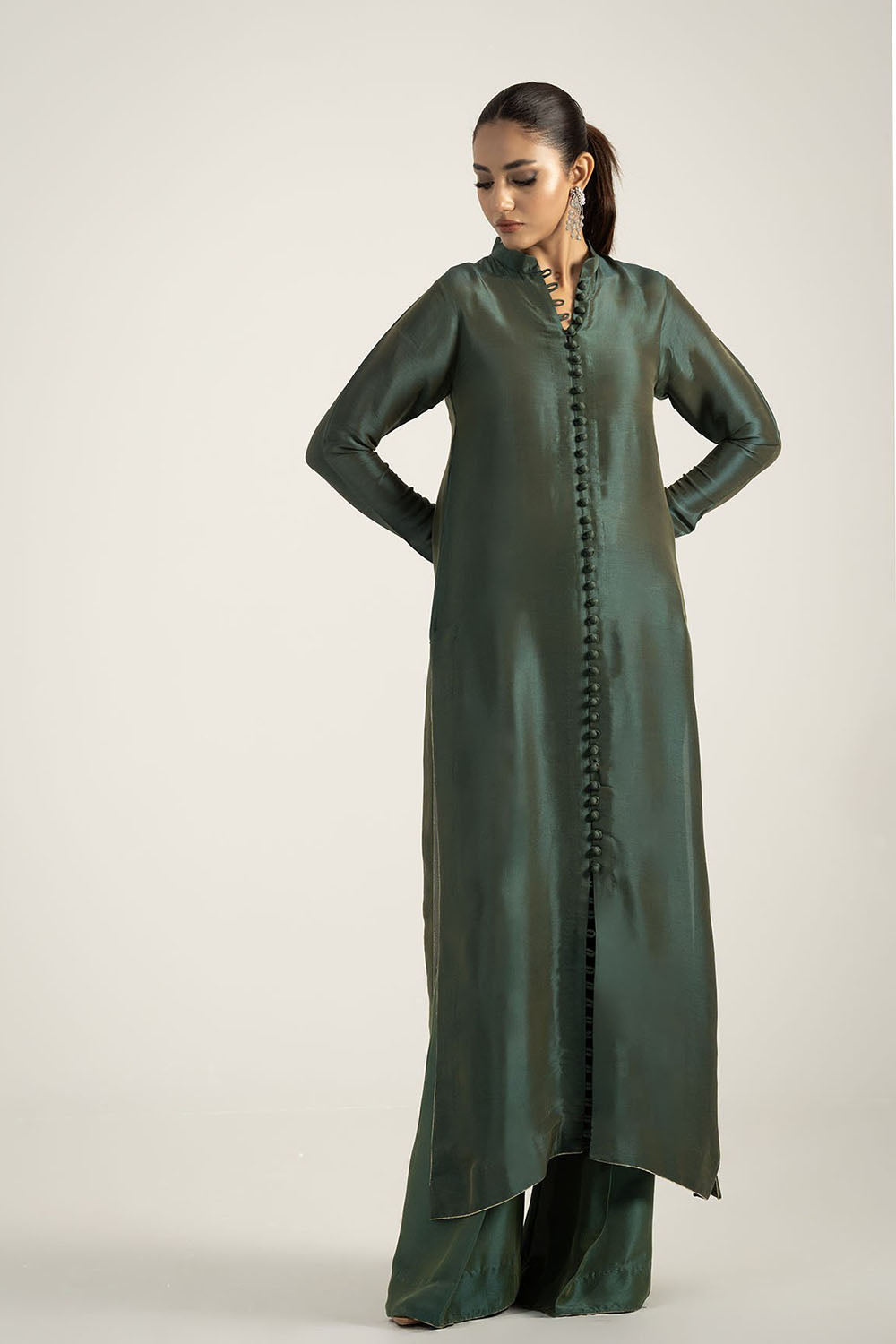 Emerald Green Pure Silk Kurta Set
