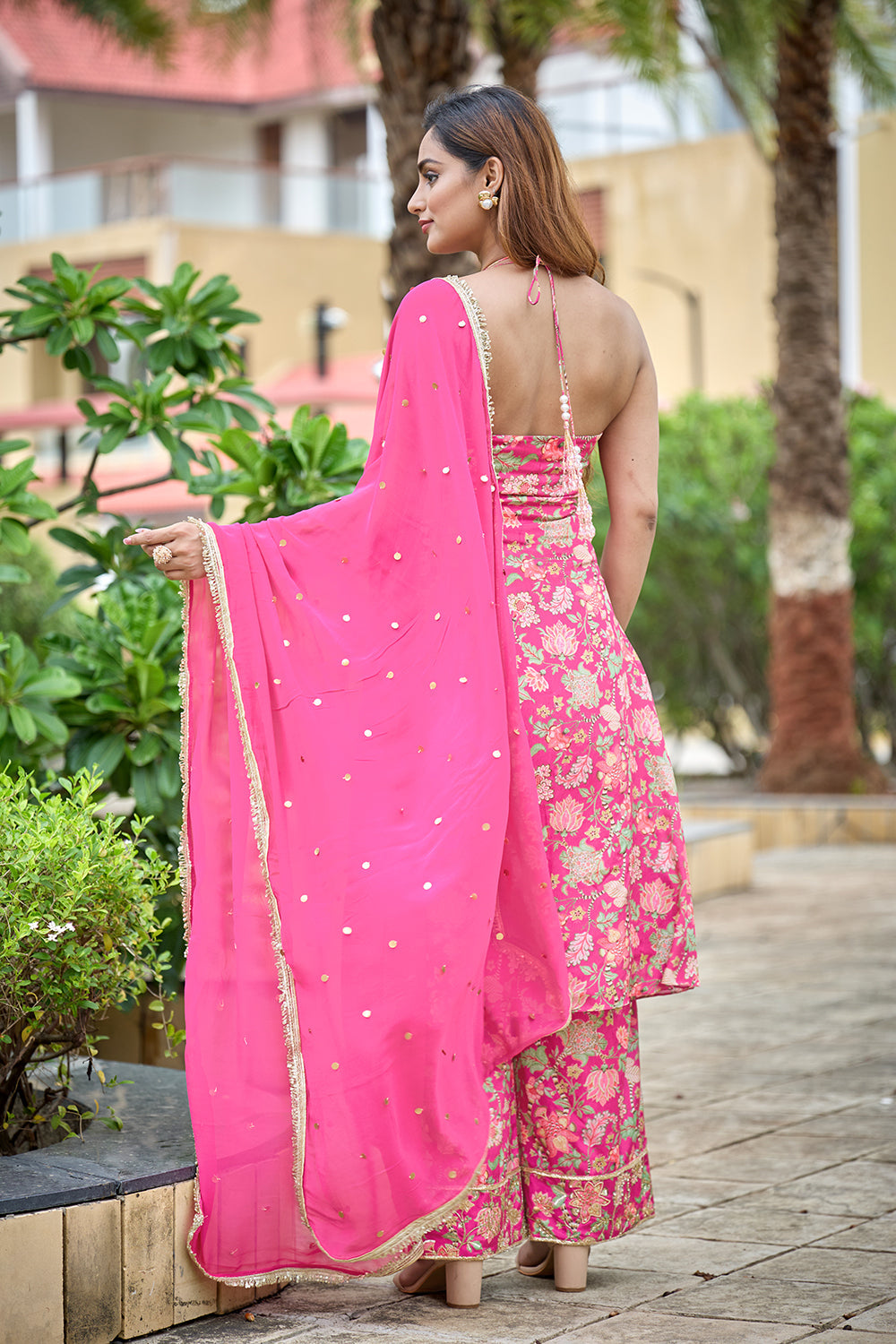 Fuschia Fable Halter Kurta set