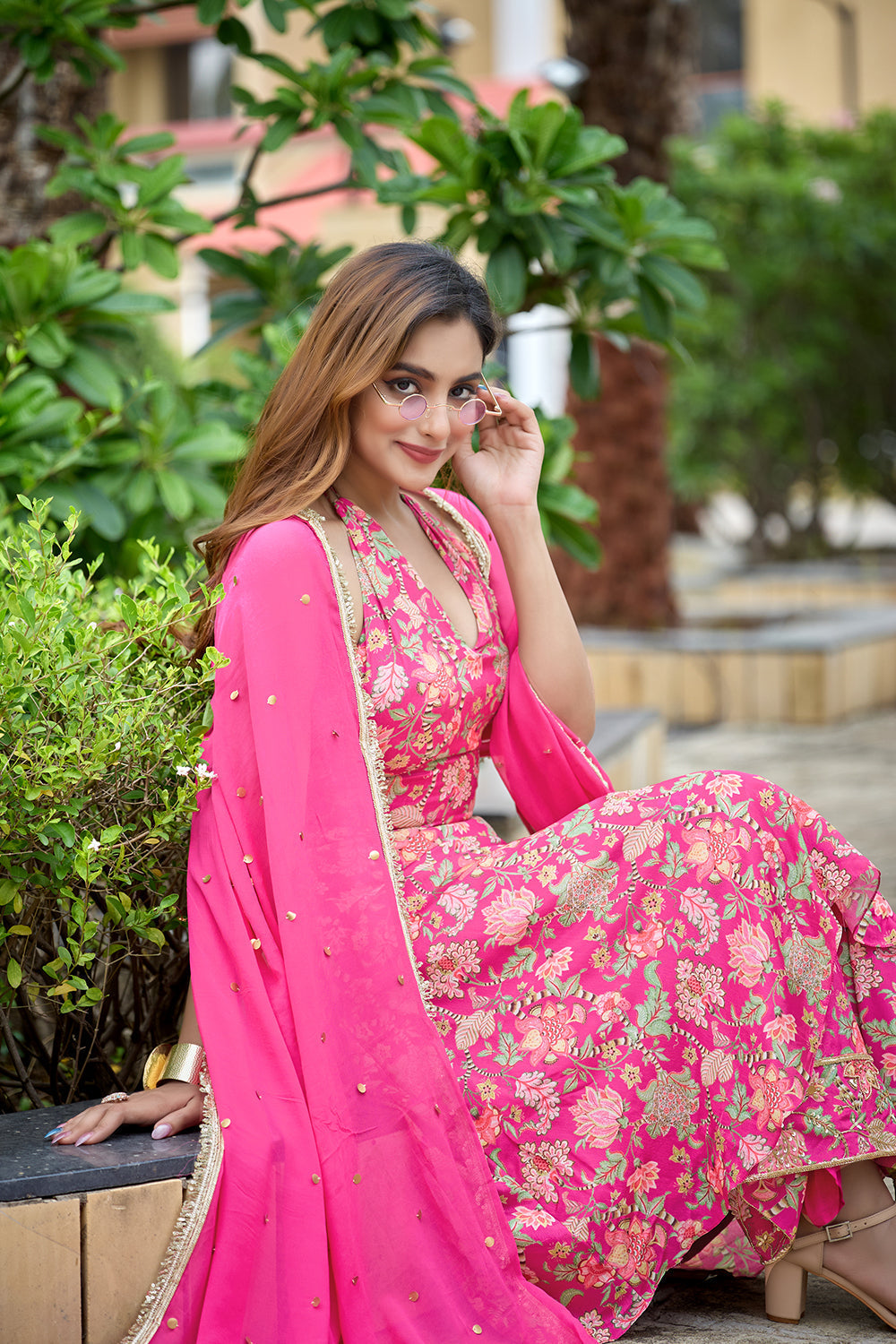 Fuschia Fable Halter Kurta set
