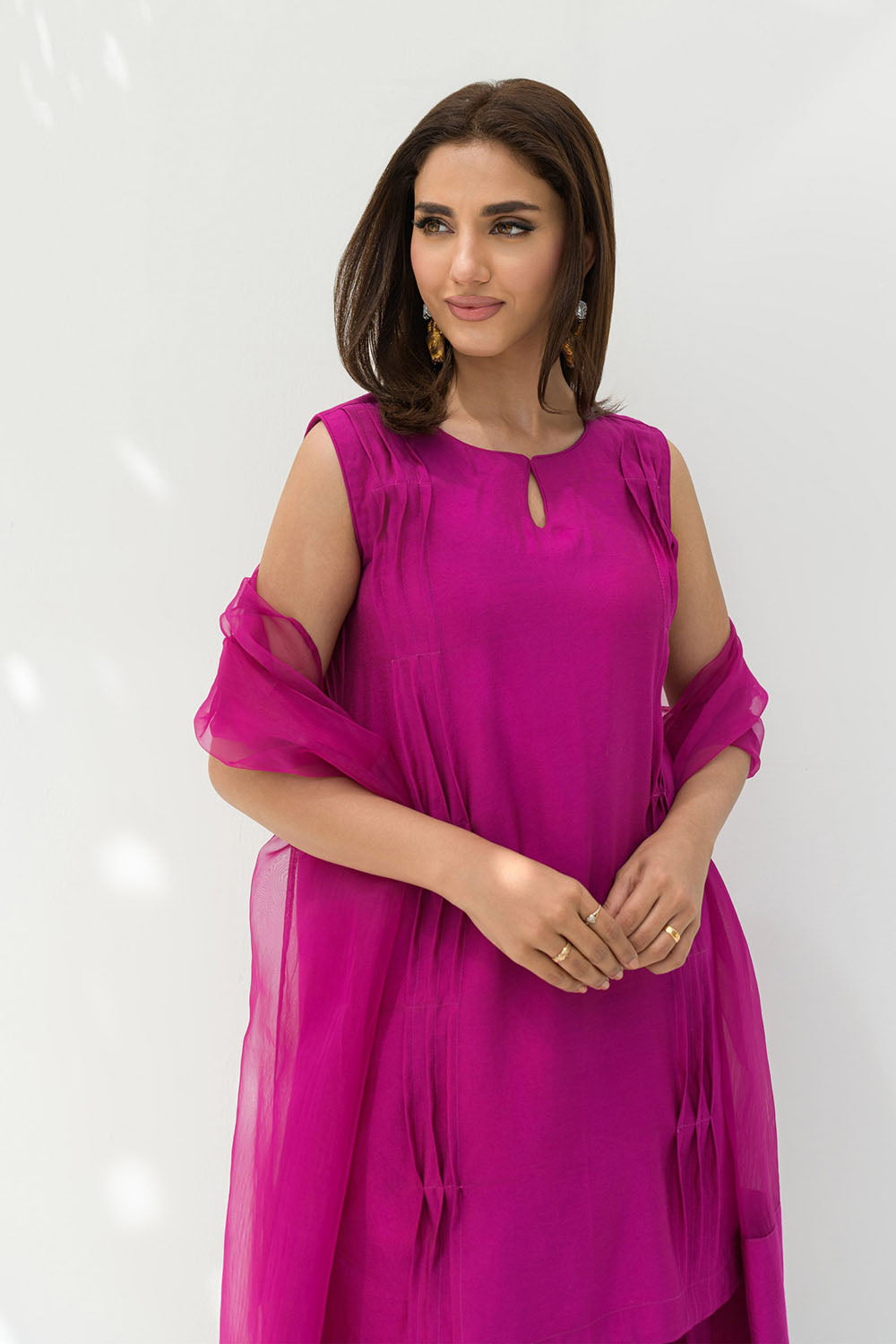 Fuschia solid Farshi Salwar Set